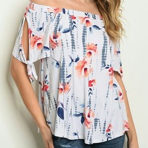 mts Tops - Off the Shoulder Floral Tunic Top mts Tops - Off the Shoulder Floral Tunic Top